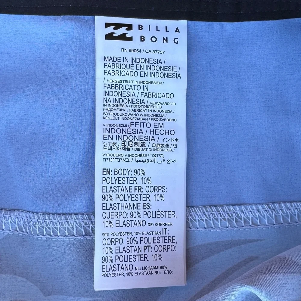 NWT Billabong Tribong Pro Recycler Boardshorts Blue Tropical Size 40 - Picture 6 of 7